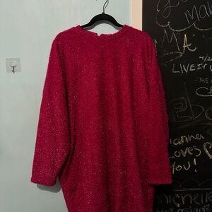 Sparkly Red Sweater Dress